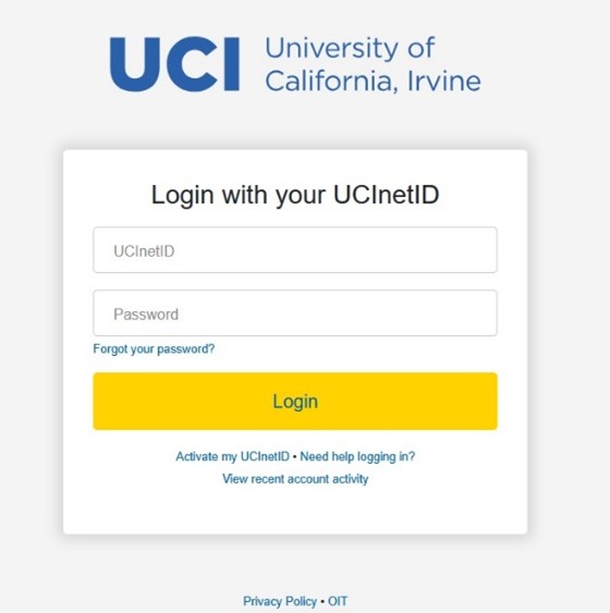 Log in with UCInetID