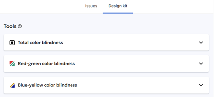 SiteImprove Checker Design Kit tab list