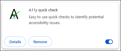 A11y Quick Check popup to activate